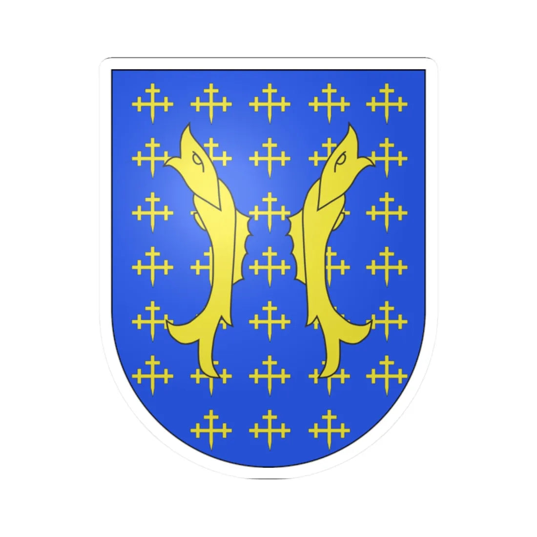 Blason Es famille Bar Biscaye (Spain) (Coat of Arms) STICKER Vinyl Kiss-Cut Decal 2 Inch White - The Sticker Space