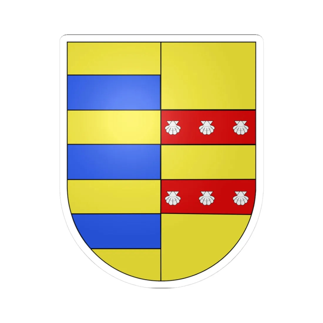 Blason Es famille Baset Navarre (Spain) (Coat of Arms) STICKER Vinyl Kiss-Cut Decal 3 Inch White - The Sticker Space