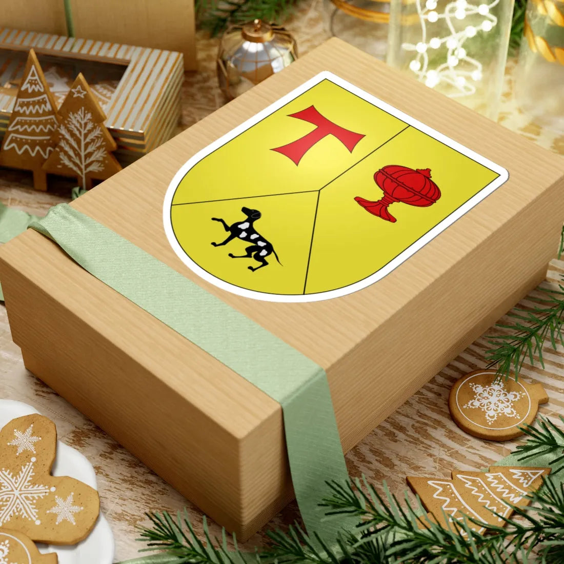 Blason Es famille Bernal Navarre (Spain) (Coat of Arms) STICKER Vinyl Kiss-Cut Decal - The Sticker Space