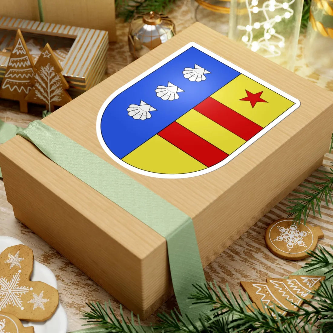 Blason Es famille Beunza Navarre (Spain) (Coat of Arms) STICKER Vinyl Kiss-Cut Decal - The Sticker Space