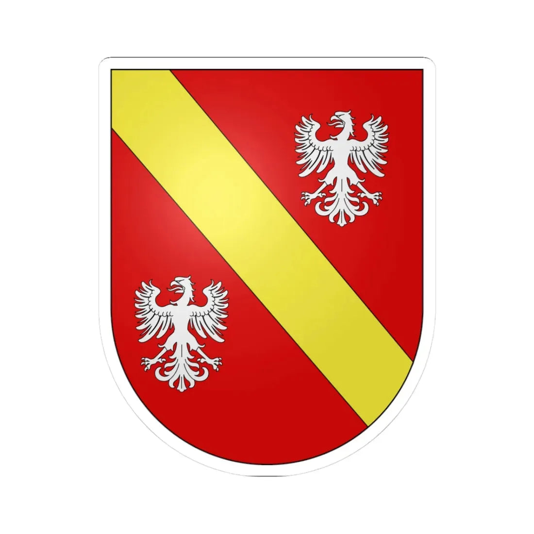 Blason Es famille Cugui Navarre (Spain) (Coat of Arms) STICKER Vinyl Kiss-Cut Decal 3 Inch White - The Sticker Space