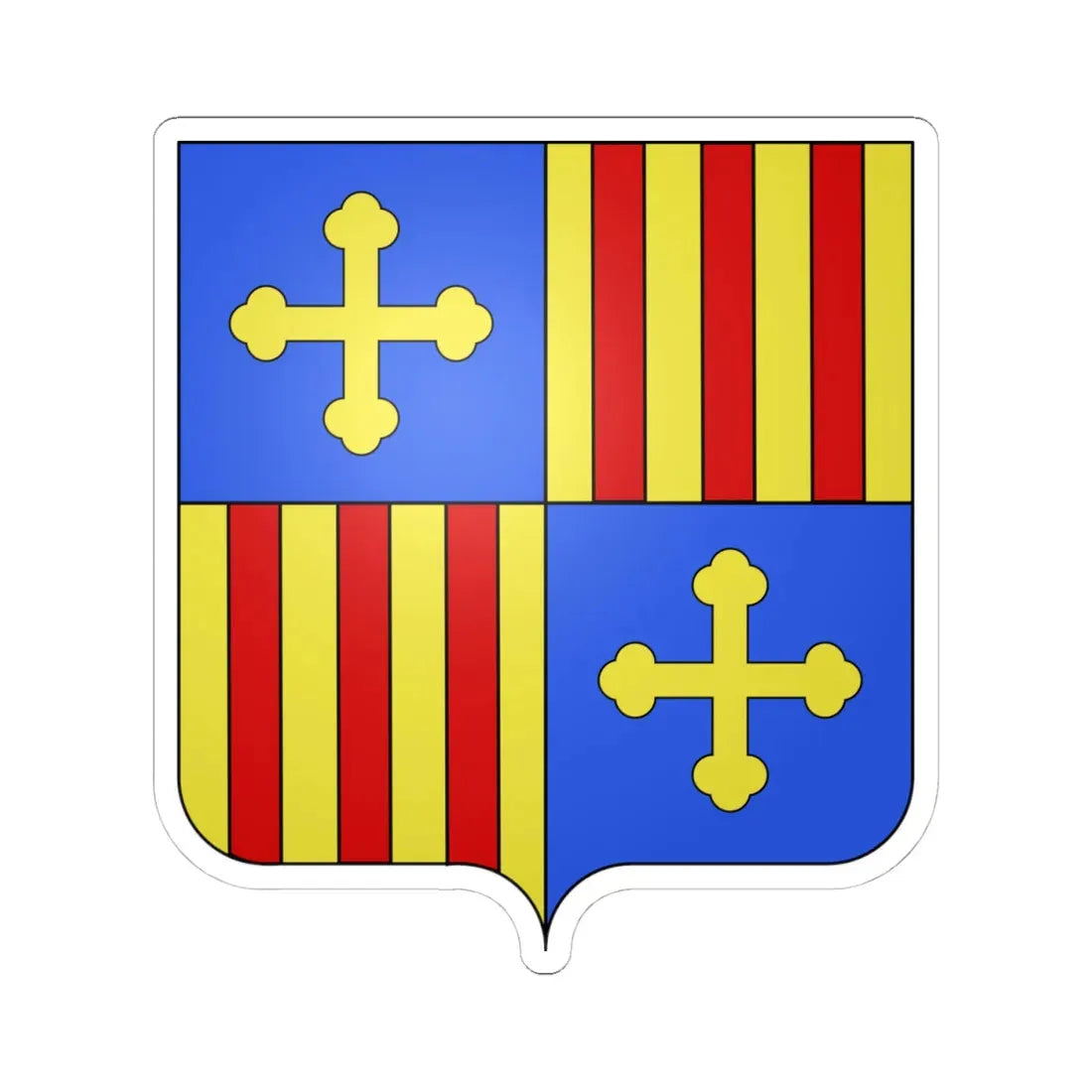 Blason Es famille Echalecu Navarre (Spain) (Coat of Arms) STICKER Vinyl Kiss-Cut Decal 4 Inch White - The Sticker Space