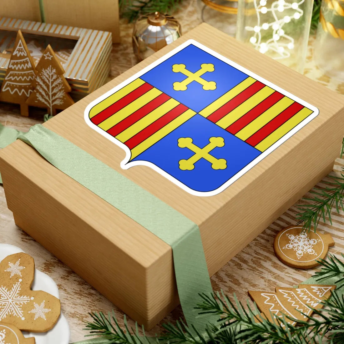 Blason Es famille Echalecu Navarre (Spain) (Coat of Arms) STICKER Vinyl Kiss-Cut Decal - The Sticker Space