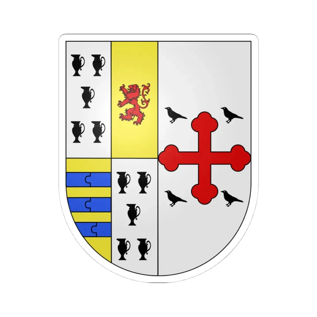 Blason Es famille Escolar Navarre (Spain) (Coat of Arms) STICKER Vinyl Kiss-Cut Decal 4 Inch White - The Sticker Space