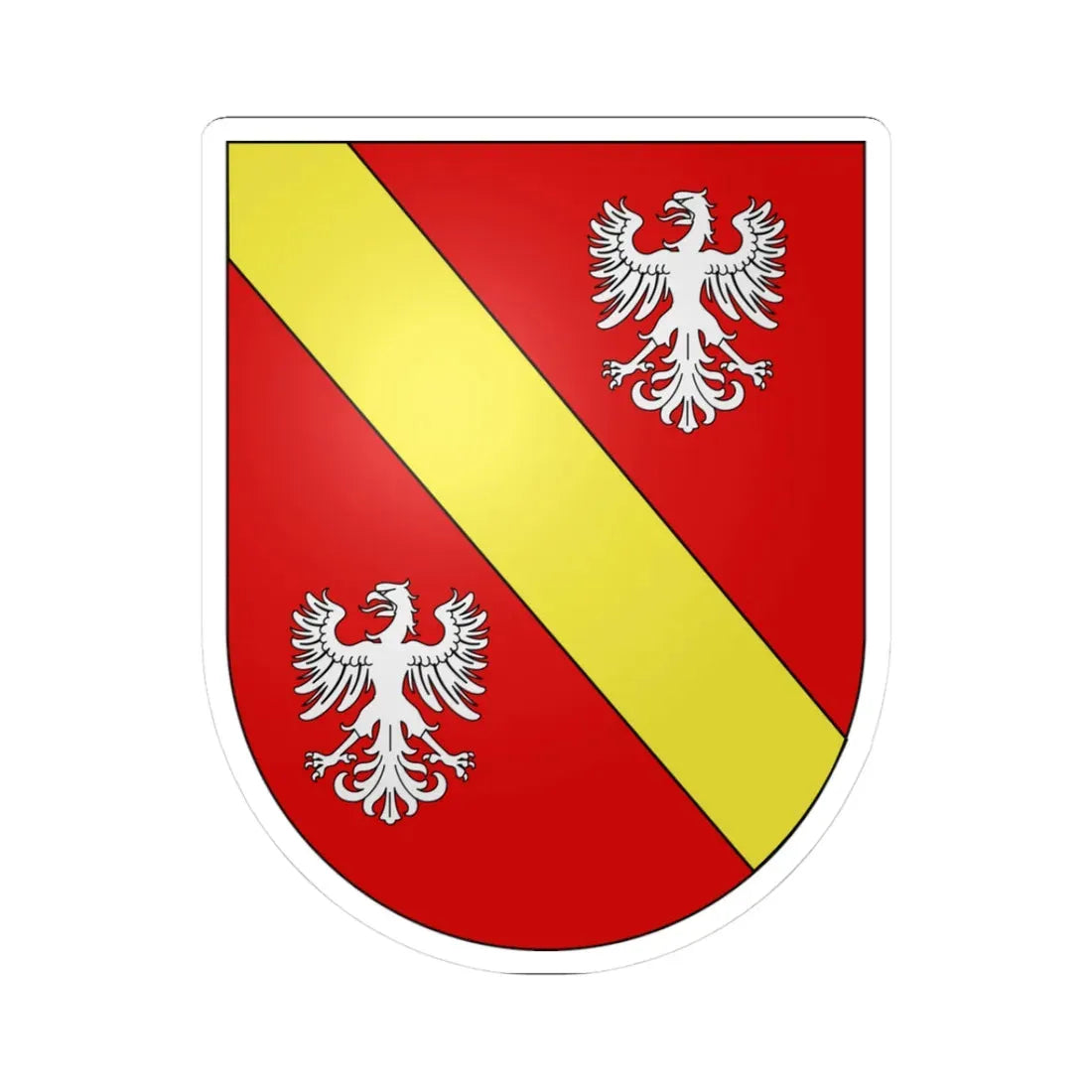 Blason Es famille Eugui Navarre (Spain) (Coat of Arms) STICKER Vinyl Kiss-Cut Decal 3 Inch White - The Sticker Space