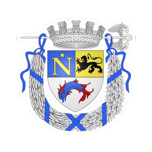 Blason et ornements ville fr Dunkerque-Empire Nord (France) (Coat of Arms) STICKER Vinyl Kiss-Cut Decal 2 Inch White - The Sticker Space