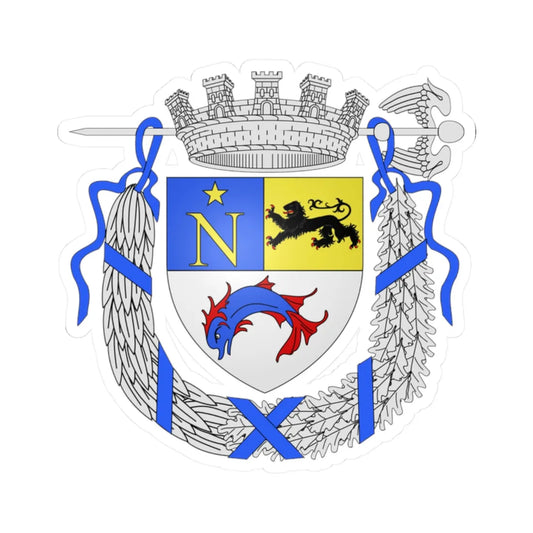 Blason et ornements ville fr Dunkerque-Empire Nord2 (France) (Coat of Arms) STICKER Vinyl Kiss-Cut Decal 2 Inch White - The Sticker Space