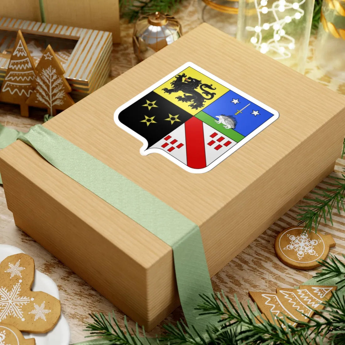 Blason fam be Herwyn (Belgium) (Coat of Arms) STICKER Vinyl Kiss-Cut Decal - The Sticker Space