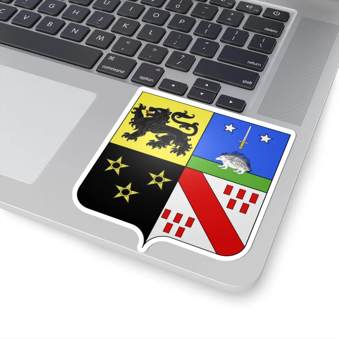 Blason fam be Herwyn (Belgium) (Coat of Arms) STICKER Vinyl Kiss-Cut Decal - The Sticker Space