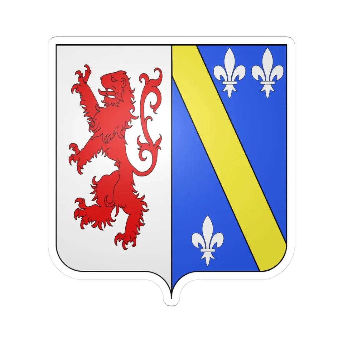 Blason fam belge Bouhon (Belgium) (Coat of Arms) STICKER Vinyl Kiss-Cut Decal 3 Inch White - The Sticker Space