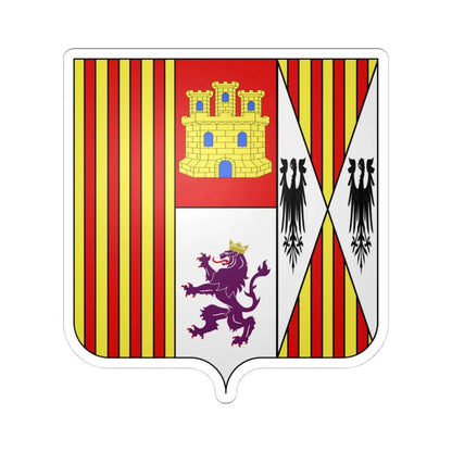 Blason fam es Aragon duc de Segorbe (Spain) (Coat of Arms) STICKER Vinyl Kiss-Cut Decal 4 Inch White - The Sticker Space