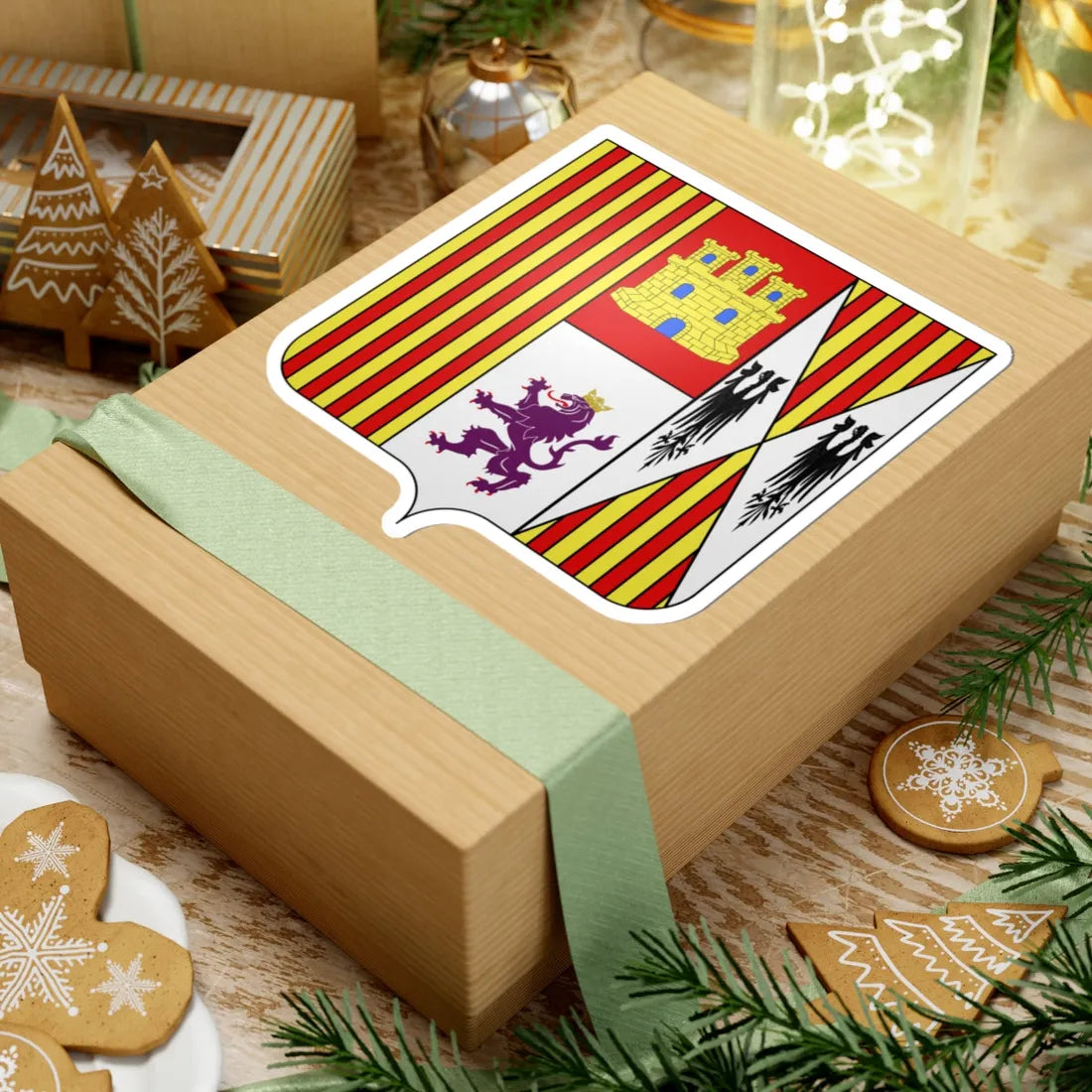 Blason fam es Aragon duc de Segorbe (Spain) (Coat of Arms) STICKER Vinyl Kiss-Cut Decal - The Sticker Space