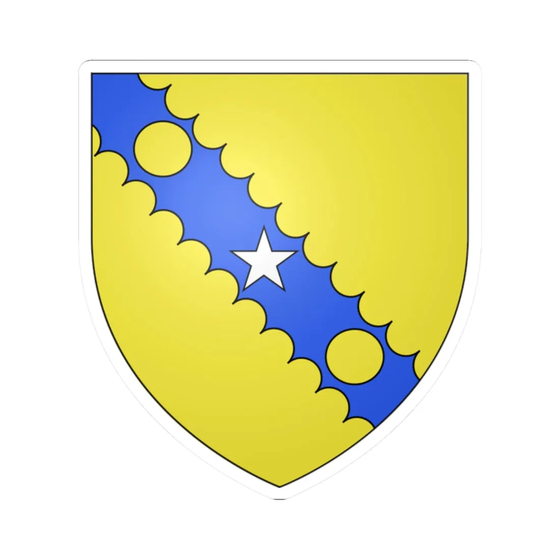 Blason fam irl-fr Clarke (Ireland) (Coat of Arms) STICKER Vinyl Kiss-Cut Decal 2 Inch White - The Sticker Space