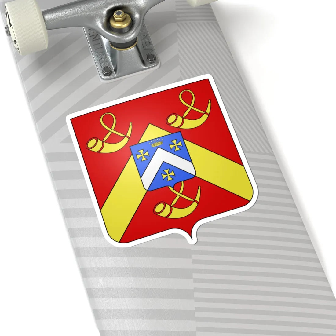 Blason famille Cornet dElzius (Belgium) (Coat of Arms) STICKER Vinyl Kiss-Cut Decal - The Sticker Space