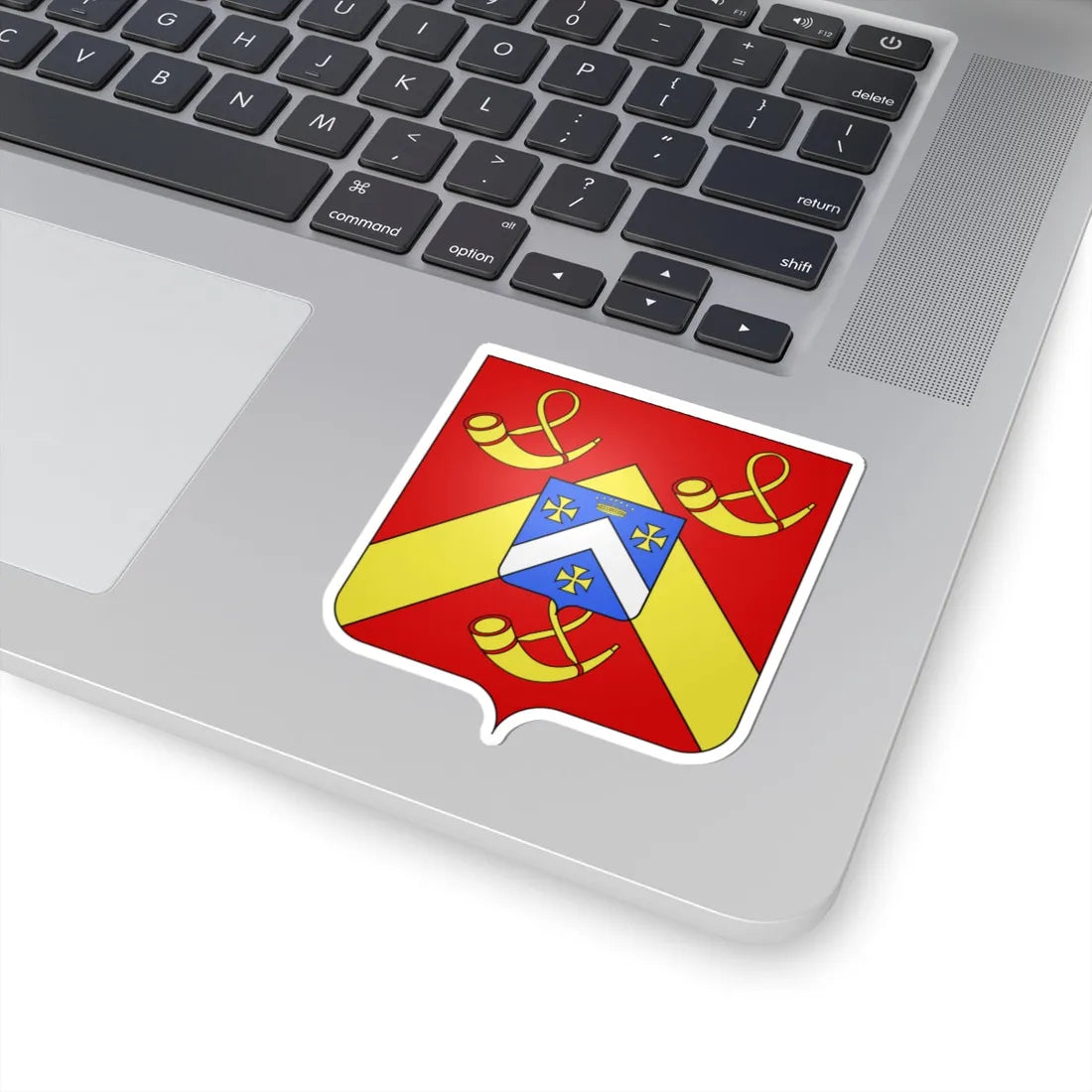 Blason famille Cornet dElzius (Belgium) (Coat of Arms) STICKER Vinyl Kiss-Cut Decal - The Sticker Space