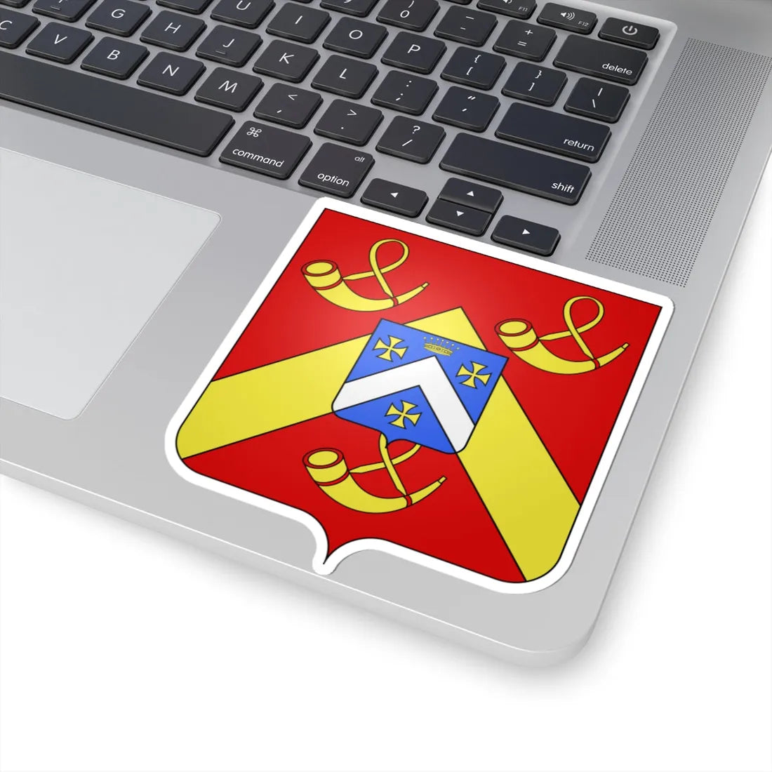 Blason famille Cornet dElzius (Belgium) (Coat of Arms) STICKER Vinyl Kiss-Cut Decal - The Sticker Space