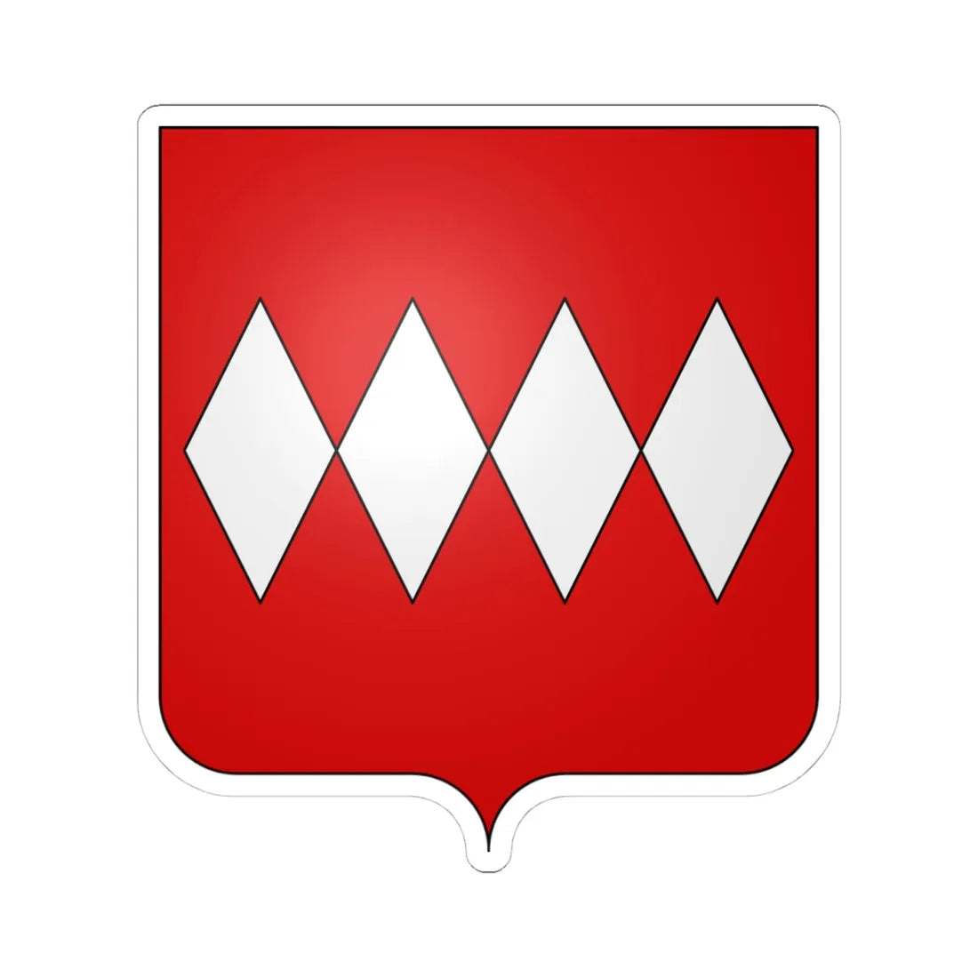 Blason famille en de Carteret duché de Normandie (England) (Coat of Arms) STICKER Vinyl Kiss-Cut Decal 4 Inch White - The Sticker Space