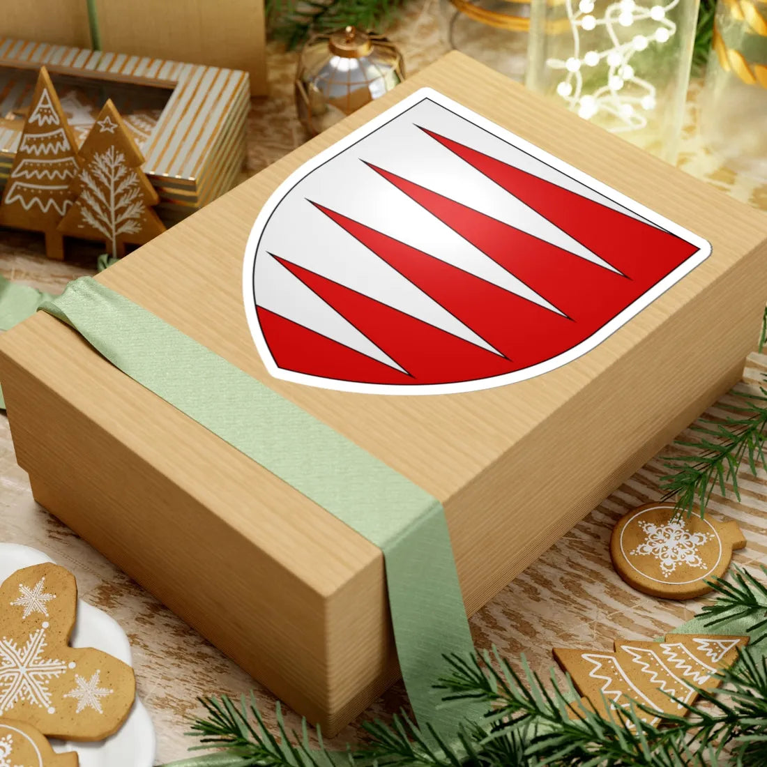 Blason famille fl de Landas (France) (Coat of Arms) STICKER Vinyl Kiss-Cut Decal - The Sticker Space