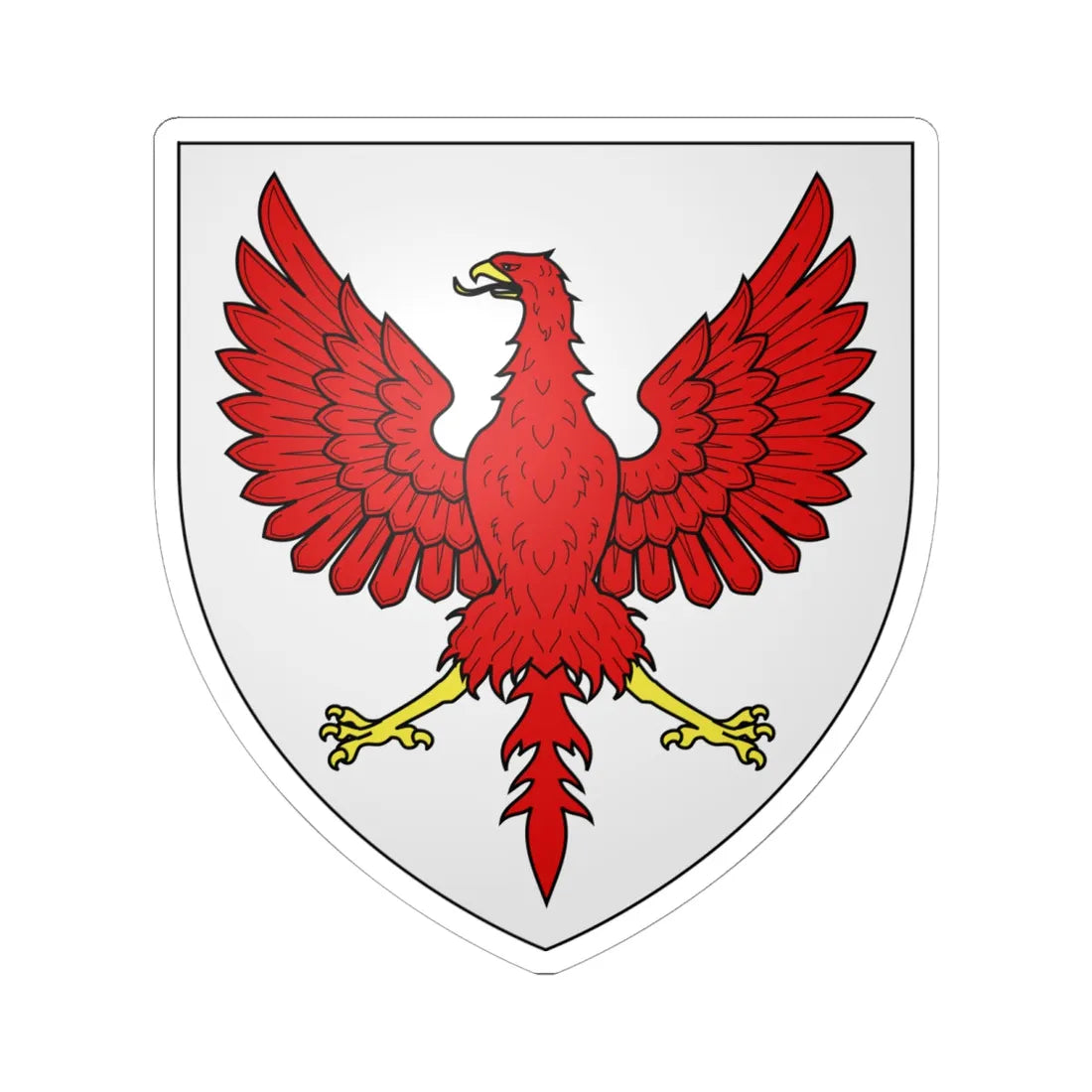 Blason famille fr Abbé (France) (Coat of Arms) STICKER Vinyl Kiss-Cut Decal 6 Inch White - The Sticker Space