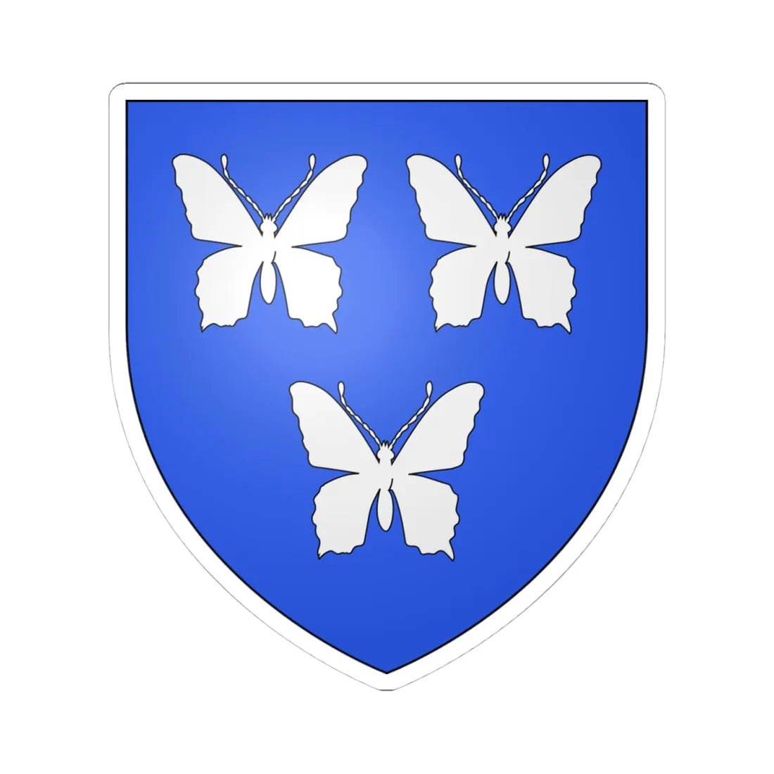 Blason Famille FR Abillon (France) (Coat of Arms) STICKER Vinyl Kiss-Cut Decal 4 Inch White - The Sticker Space