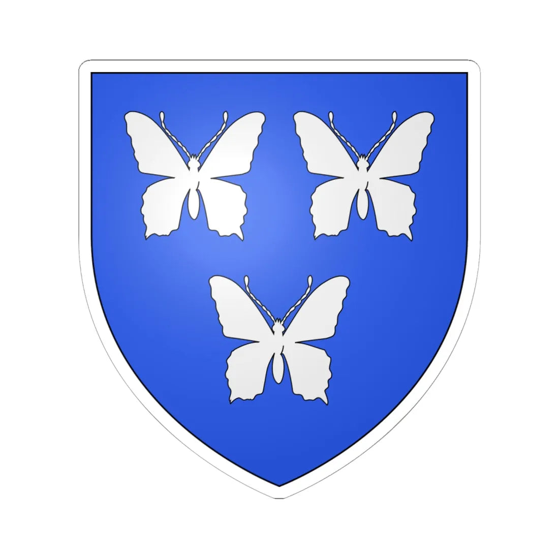 Blason Famille FR Abillon (France) (Coat of Arms) STICKER Vinyl Kiss-Cut Decal 6 Inch White - The Sticker Space