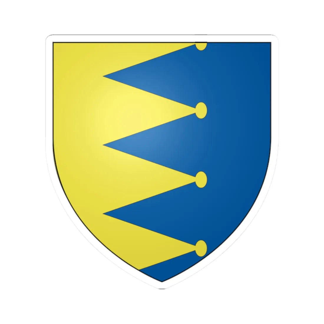 Blason famille fr ABON (France) (Coat of Arms) STICKER Vinyl Kiss-Cut Decal 2 Inch White - The Sticker Space