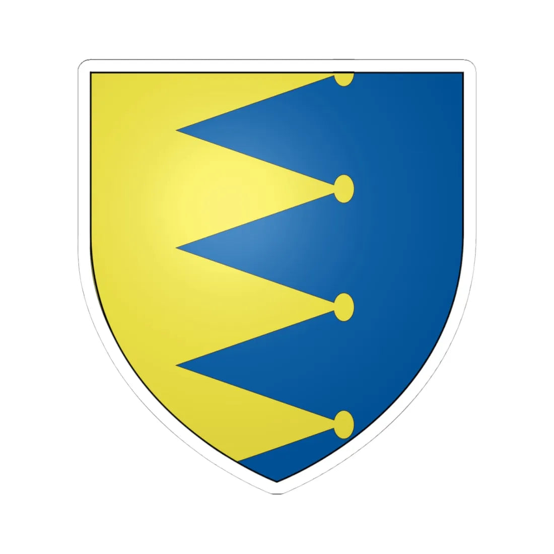 Blason famille fr ABON (France) (Coat of Arms) STICKER Vinyl Kiss-Cut Decal 4 Inch White - The Sticker Space