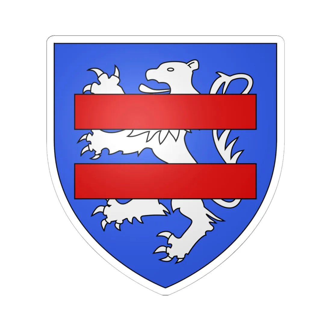 Blason famille fr Achard (France) (Coat of Arms) STICKER Vinyl Kiss-Cut Decal 6 Inch White - The Sticker Space