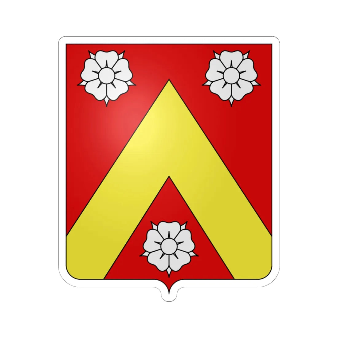 Blason famille fr Adam dOrville (France) (Coat of Arms) STICKER Vinyl Kiss-Cut Decal 6 Inch White - The Sticker Space