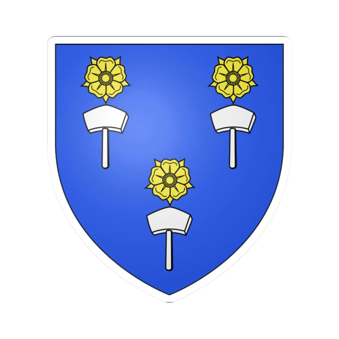 Blason famille fr Adam (France) (Coat of Arms) STICKER Vinyl Kiss-Cut Decal 2 Inch White - The Sticker Space