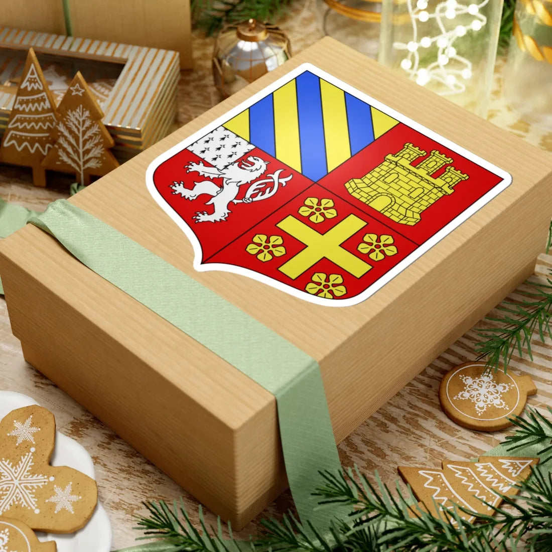 Blason famille fr Adhémar de Grignan 2 (France) (Coat of Arms) STICKER Vinyl Kiss-Cut Decal - The Sticker Space