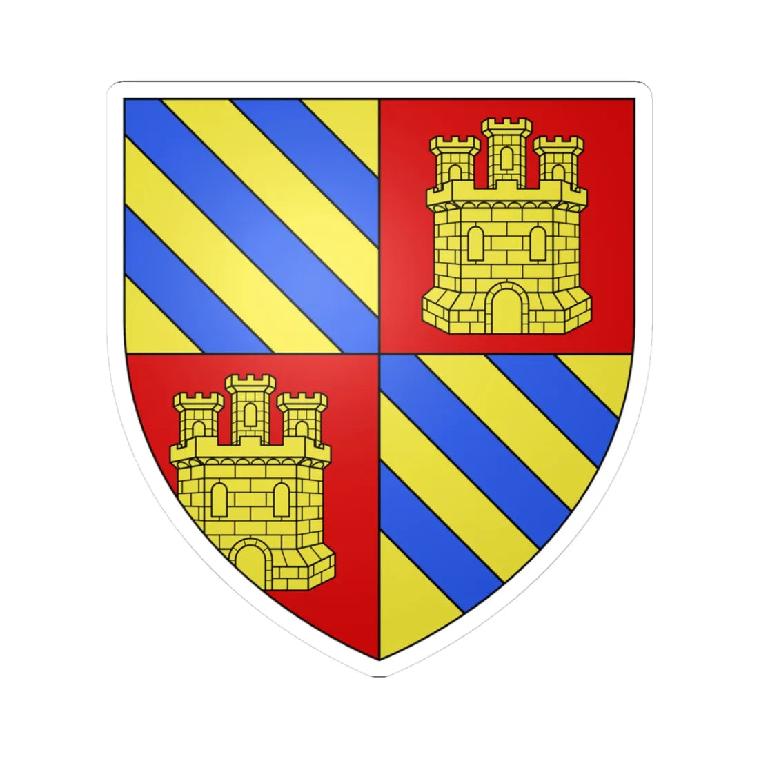 Blason famille fr Adhémar de Grignan (France) (Coat of Arms) STICKER Vinyl Kiss-Cut Decal 3 Inch White - The Sticker Space