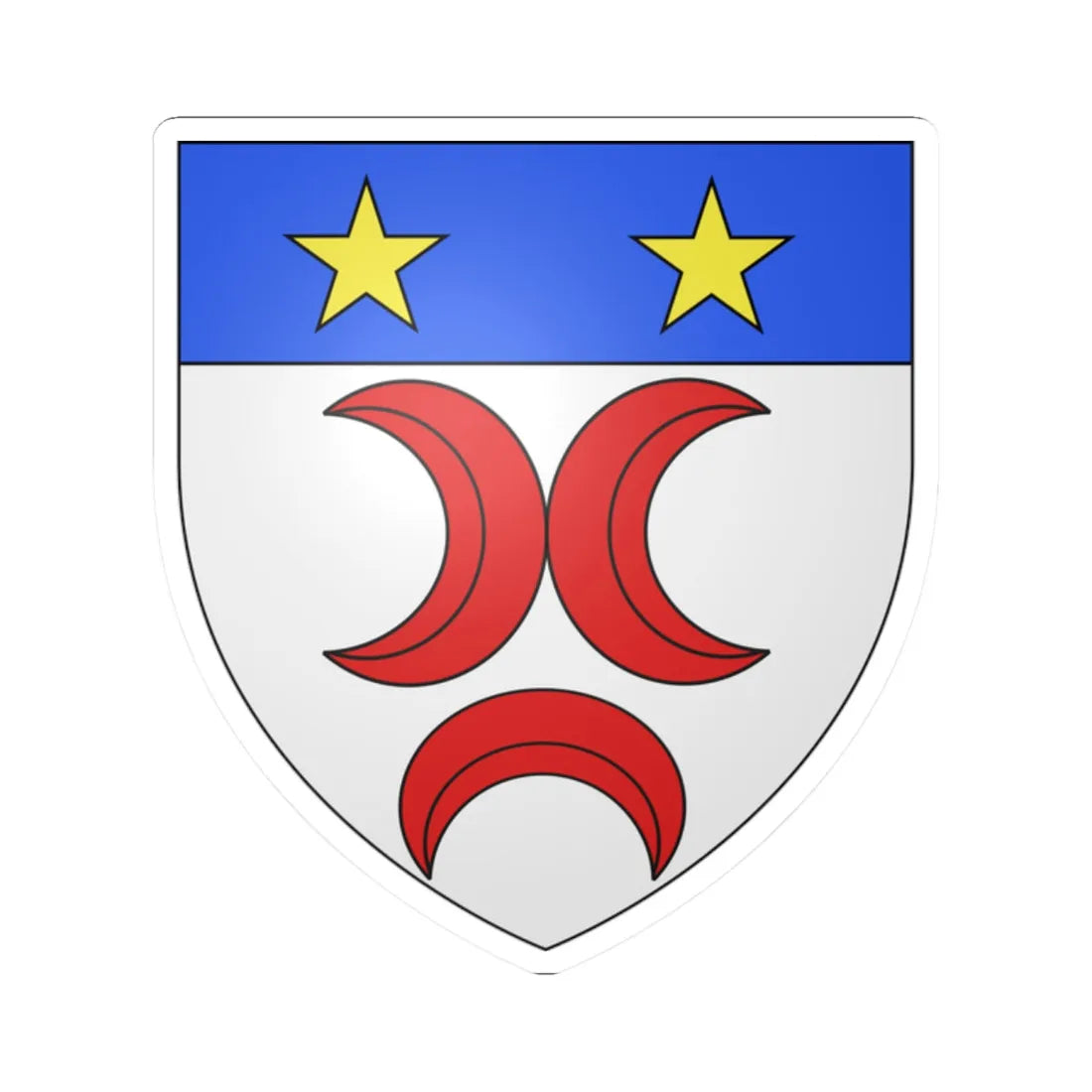 Blason famille fr AGERON (France) (Coat of Arms) STICKER Vinyl Kiss-Cut Decal 2 Inch White - The Sticker Space