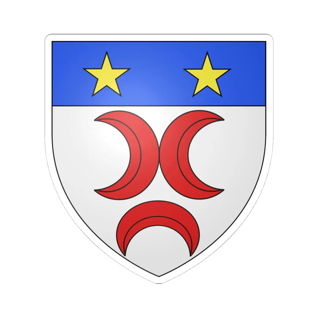 Blason famille fr AGERON (France) (Coat of Arms) STICKER Vinyl Kiss-Cut Decal 4 Inch White - The Sticker Space