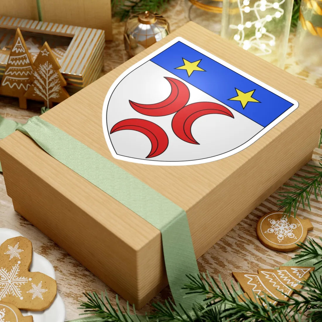 Blason famille fr AGERON (France) (Coat of Arms) STICKER Vinyl Kiss-Cut Decal - The Sticker Space