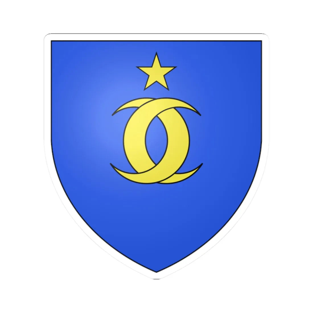 Blason famille fr Agulhac de Baumefort (France) (Coat of Arms) STICKER Vinyl Kiss-Cut Decal 2 Inch White - The Sticker Space