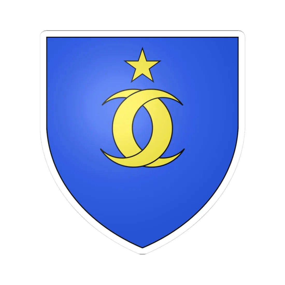 Blason famille fr Agulhac de Baumefort (France) (Coat of Arms) STICKER Vinyl Kiss-Cut Decal 3 Inch White - The Sticker Space