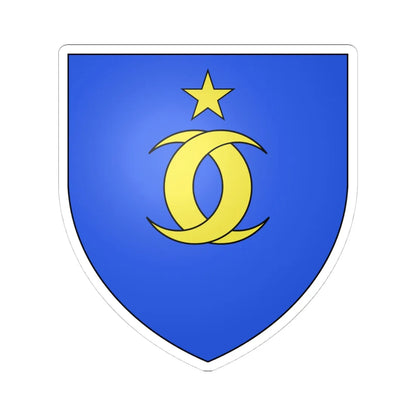 Blason famille fr Agulhac de Baumefort (France) (Coat of Arms) STICKER Vinyl Kiss-Cut Decal 4 Inch White - The Sticker Space