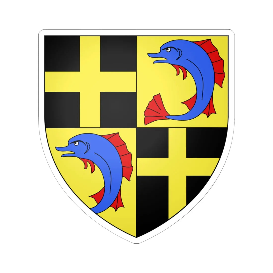 Blason famille fr Albon Restauration (France) (Coat of Arms) STICKER Vinyl Kiss-Cut Decal 6 Inch White - The Sticker Space