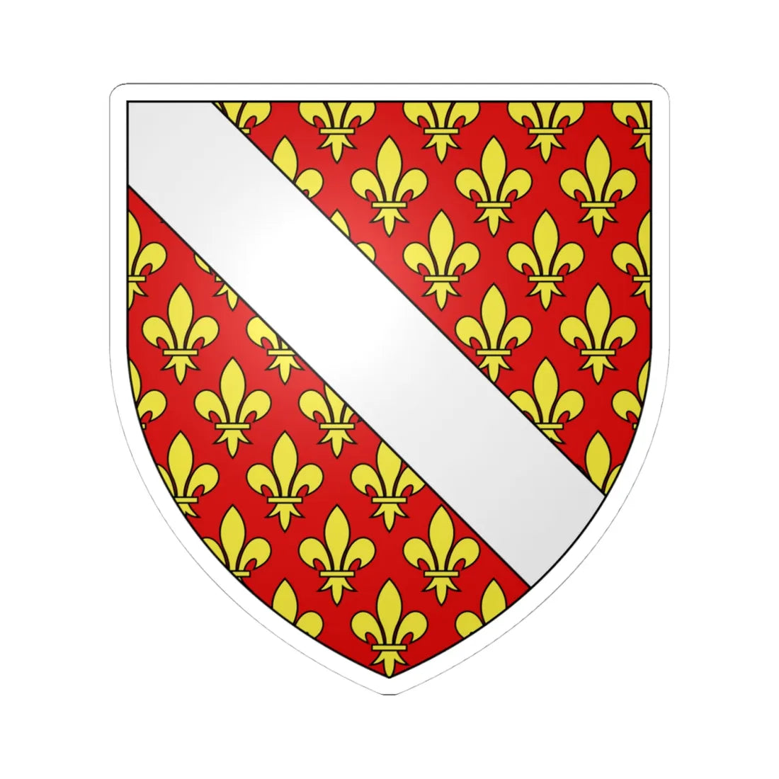 Blason famille fr Alleman (France) (Coat of Arms) STICKER Vinyl Kiss-Cut Decal 4 Inch White - The Sticker Space