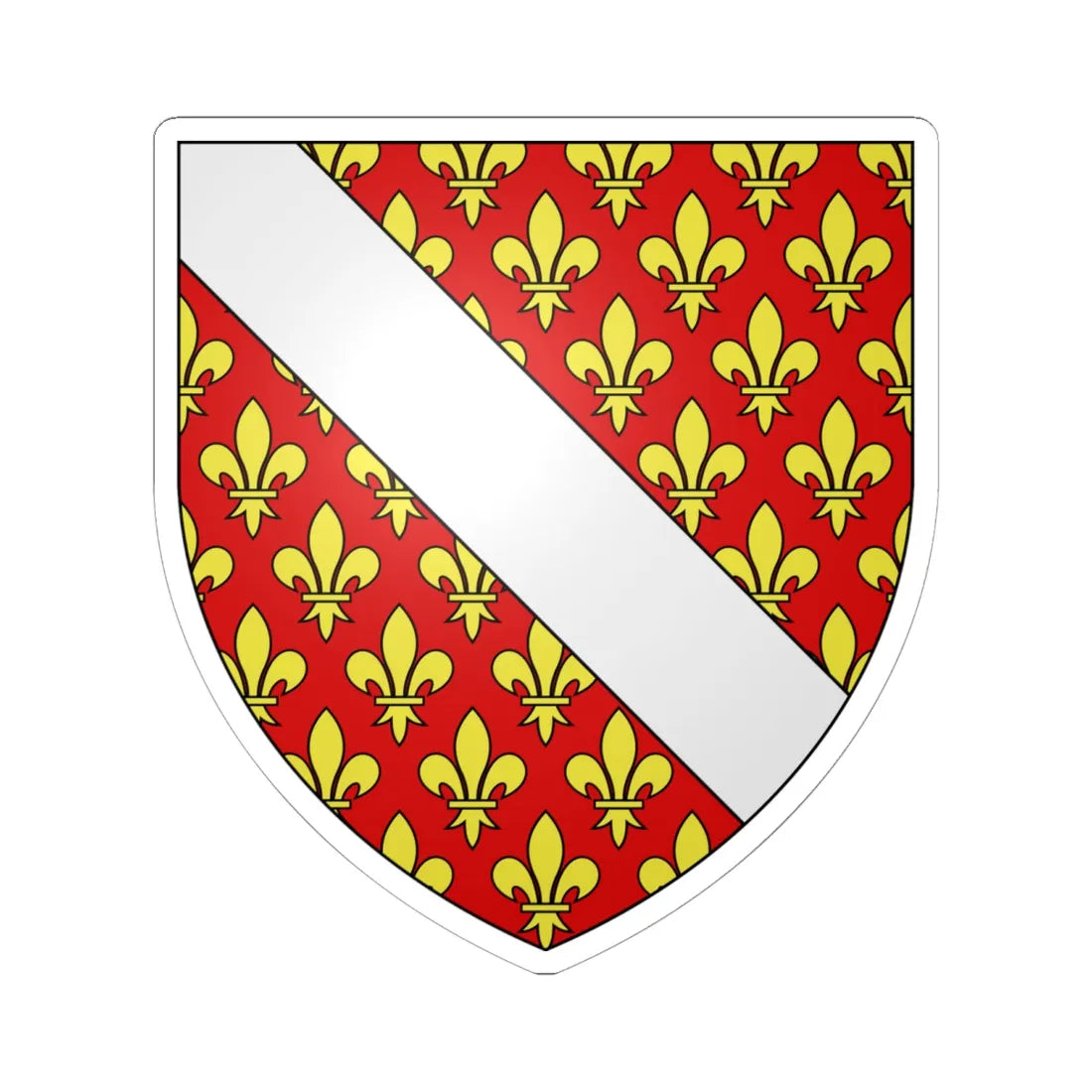 Blason famille fr Alleman (France) (Coat of Arms) STICKER Vinyl Kiss-Cut Decal 6 Inch White - The Sticker Space