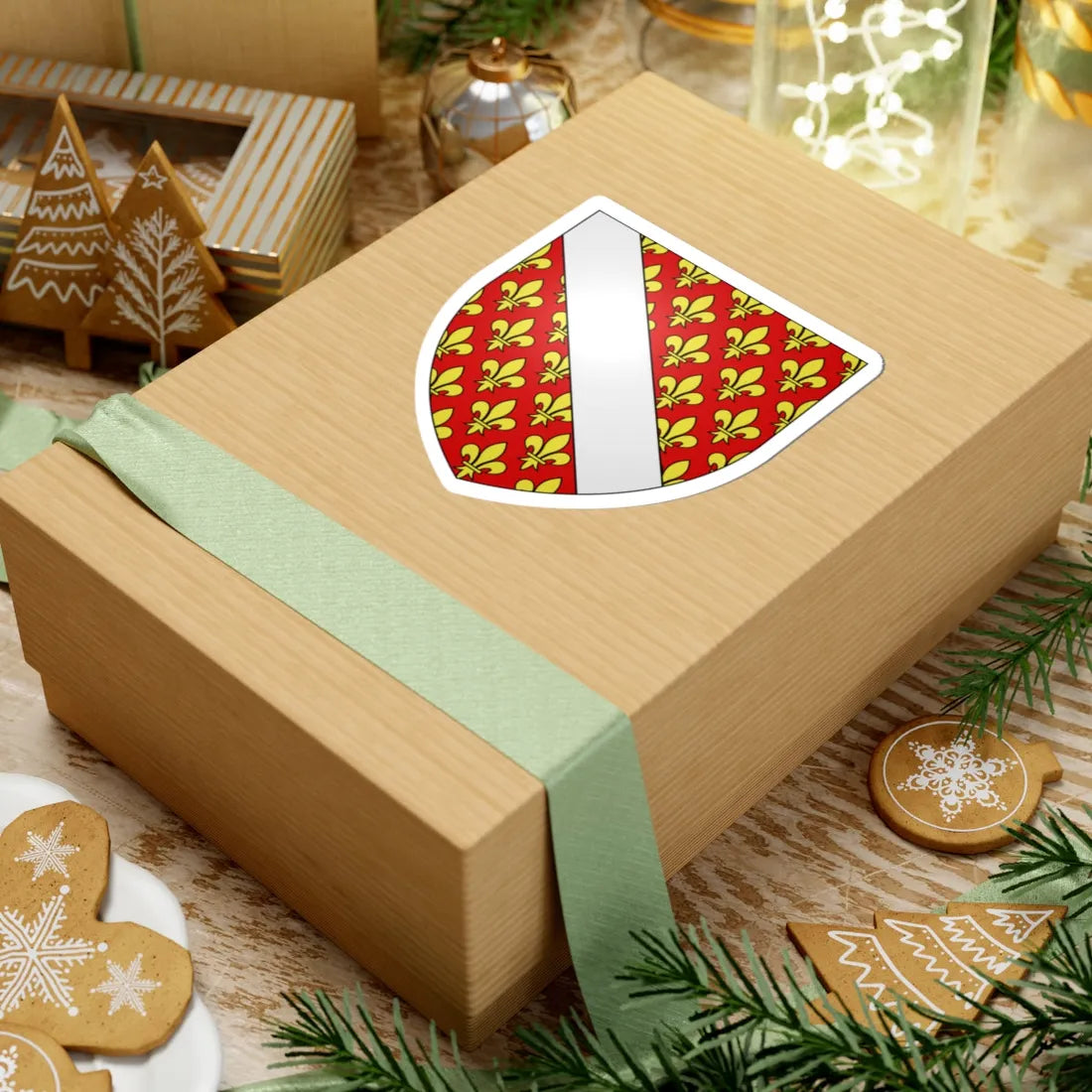 Blason famille fr Alleman (France) (Coat of Arms) STICKER Vinyl Kiss-Cut Decal - The Sticker Space