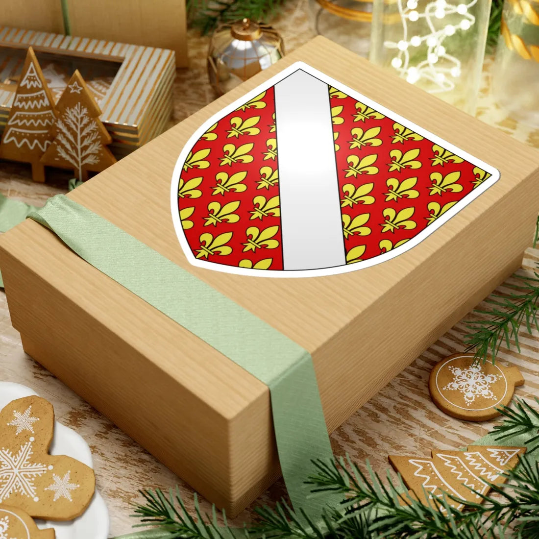 Blason famille fr Alleman (France) (Coat of Arms) STICKER Vinyl Kiss-Cut Decal - The Sticker Space