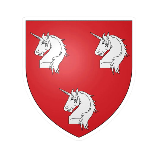 Blason famille fr ALLEOU (France) (Coat of Arms) STICKER Vinyl Kiss-Cut Decal 2 Inch White - The Sticker Space