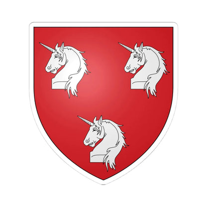 Blason famille fr ALLEOU (France) (Coat of Arms) STICKER Vinyl Kiss-Cut Decal 4 Inch White - The Sticker Space