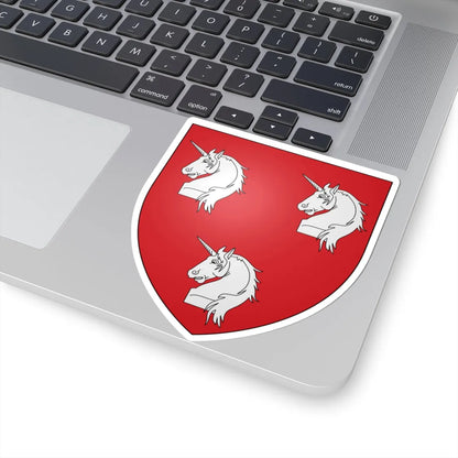 Blason famille fr ALLEOU (France) (Coat of Arms) STICKER Vinyl Kiss-Cut Decal - The Sticker Space