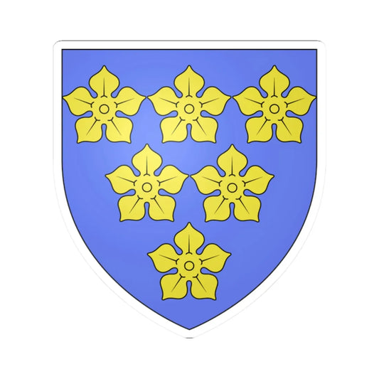 Blason famille fr ALLEOUD (France) (Coat of Arms) STICKER Vinyl Kiss-Cut Decal 2 Inch White - The Sticker Space