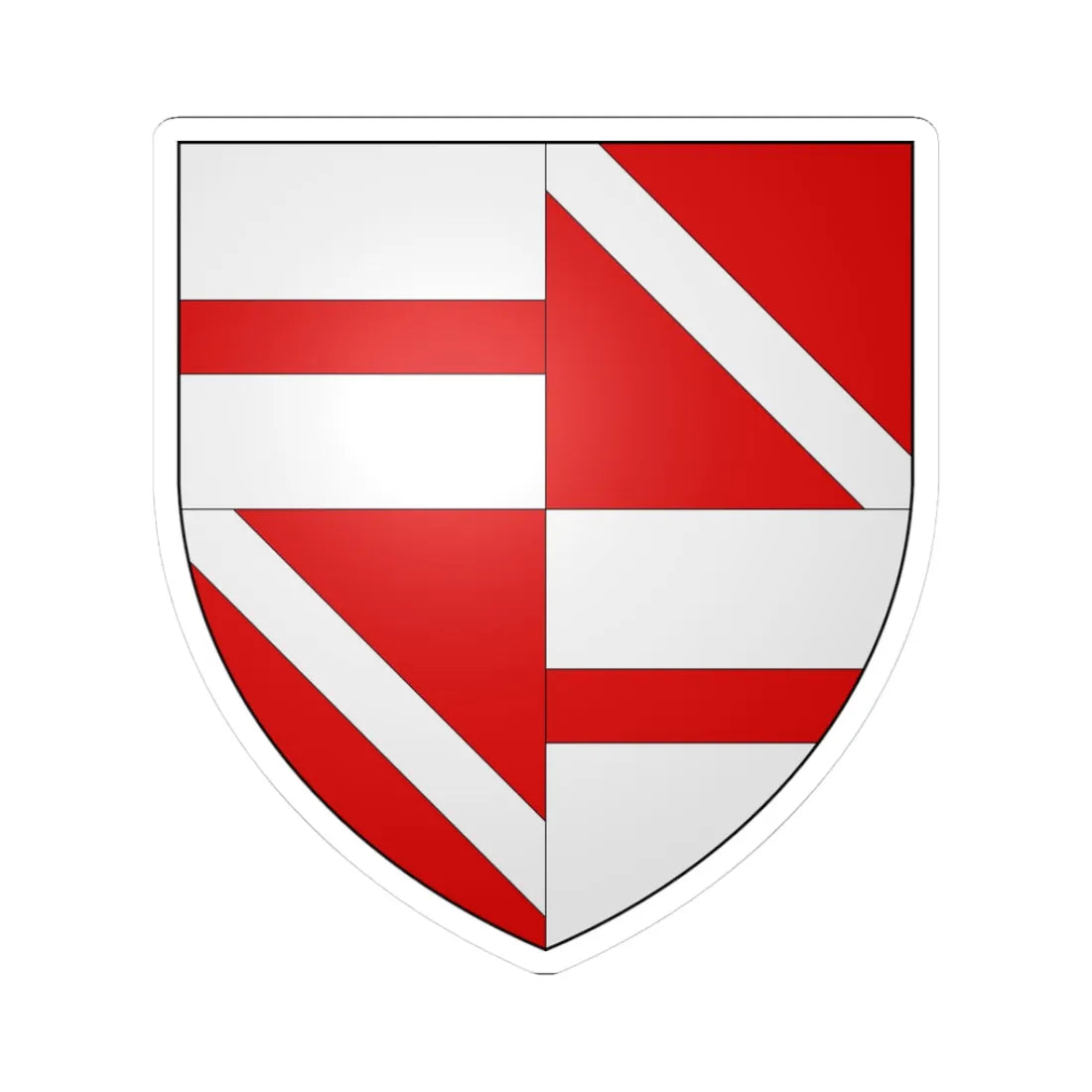 Blason famille fr Allory Nivernais (France) (Coat of Arms) STICKER Vinyl Kiss-Cut Decal 3 Inch White - The Sticker Space