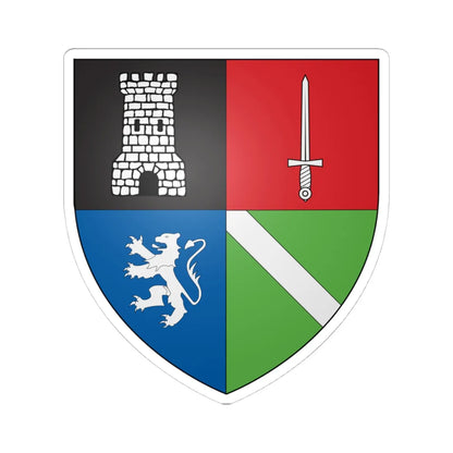 Blason famille fr ALMERAS-LATOUR (France) (Coat of Arms) STICKER Vinyl Kiss-Cut Decal 4 Inch White - The Sticker Space