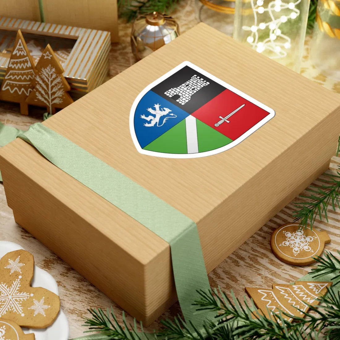 Blason famille fr ALMERAS-LATOUR (France) (Coat of Arms) STICKER Vinyl Kiss-Cut Decal - The Sticker Space